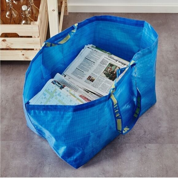 Ikea Blue Frakta Utility Shopping Tote Bag NWT Large - Picture 6 of 6